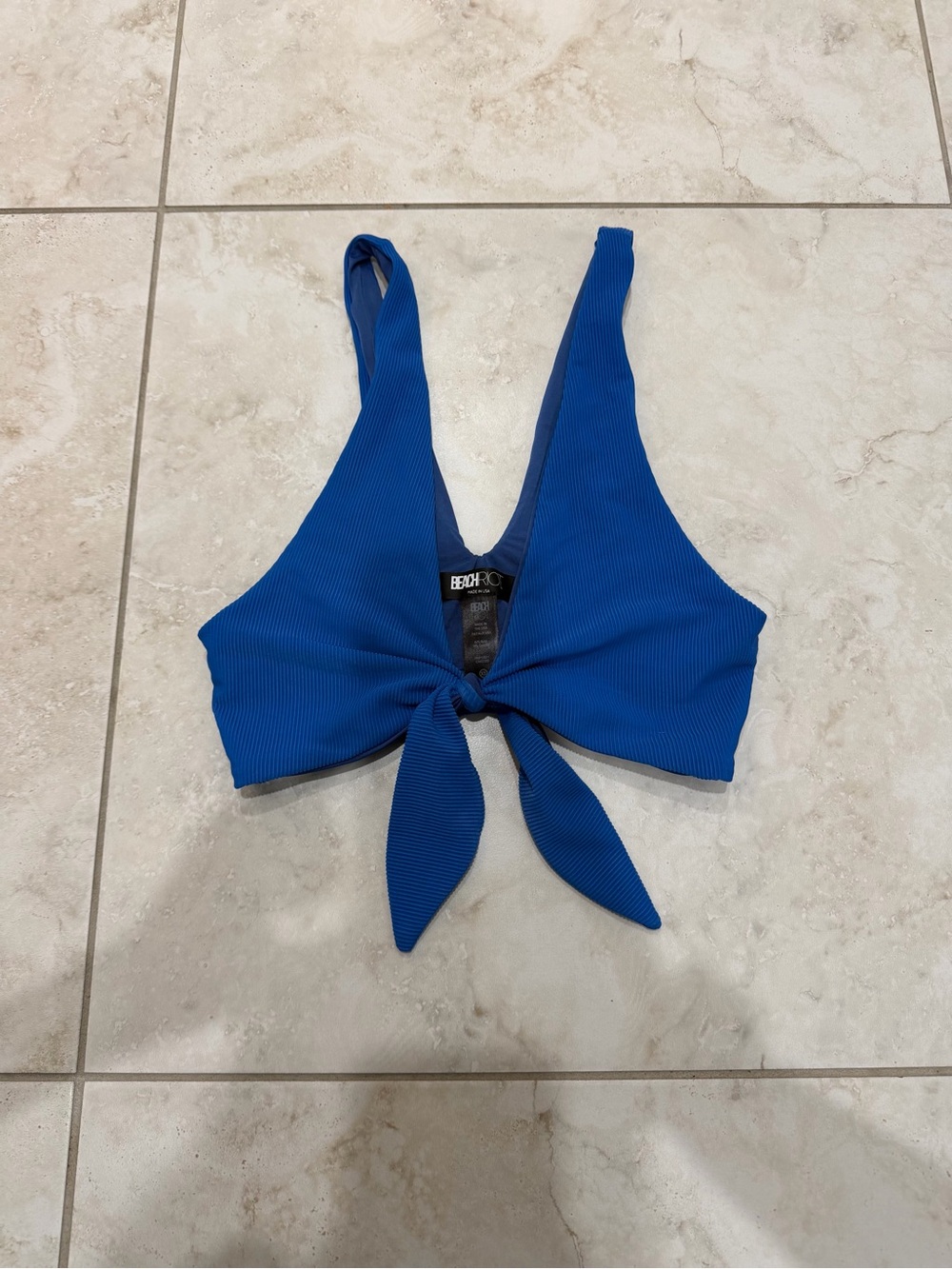 Beach Riot Dallas Ribbed Tie-Front Bikini Top